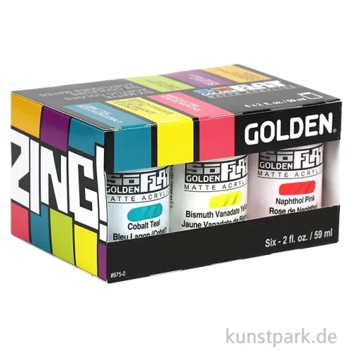 Artikelbild 1 des Artikels “GOLDEN SoFlat - Matte Acrylfarbe, 6 x 59 ml im Set, Zing Color “