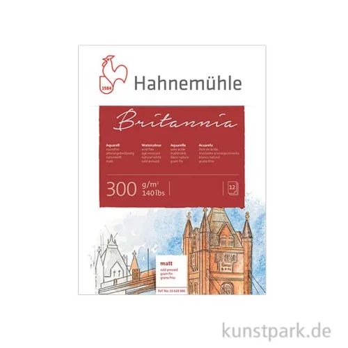 Artikelbild des Artikels “Hahnemühle BRITANNIA Aquarellblock, 12 Blatt, 300g matt 17 x 24 cm“