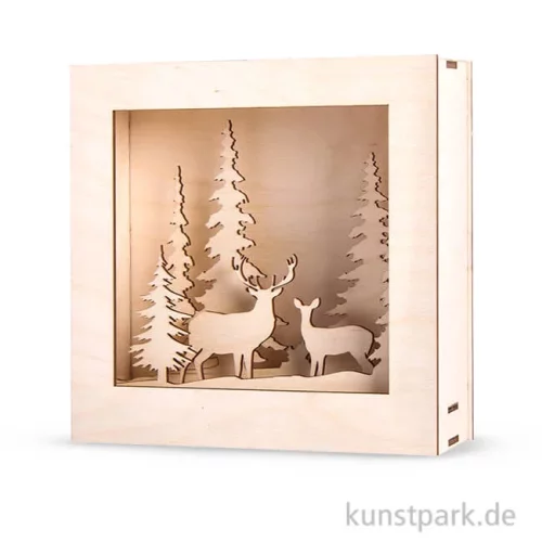 Artikelbild 1 des Artikels “Holzbausatz 3D-Motivrahmen - Winterland, 20x20x6,6 cm, 14-teilig “