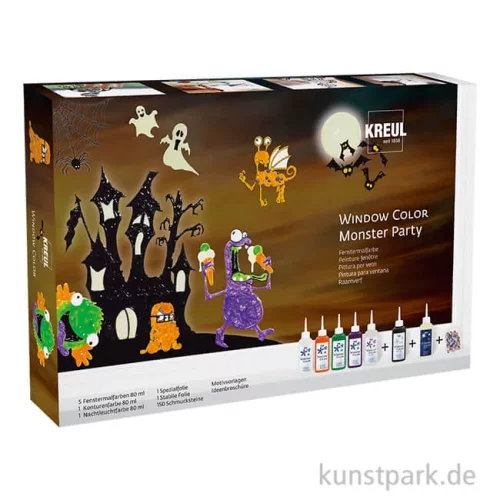 Artikelbild 1 des Artikels “KREUL Window Color Set - Monster Party mit 7 Farben + Zubehör “