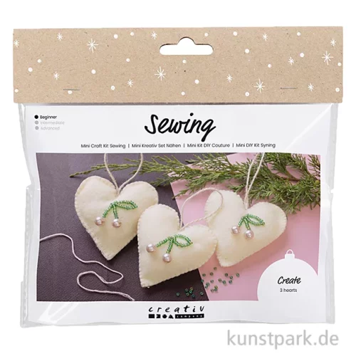 Artikelbild 1 des Artikels “Mini Bastelset - Herz Anhänger Nähen, Creme “