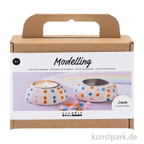 Artikelbild 1 des Artikels “Mini Bastelset - Kerzenhalter Modellieren, Weiß “