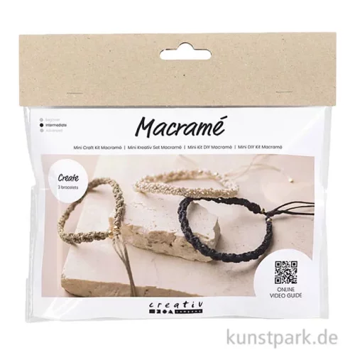 Artikelbild 1 des Artikels “Mini Bastelset Makramee - Armbänder, Schwarz, Olivbraun, Beige “