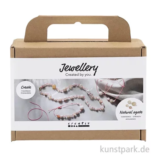 Artikelbild 1 des Artikels “Mini Bastelset Schmuck, Achat Perlenkette + Armband “
