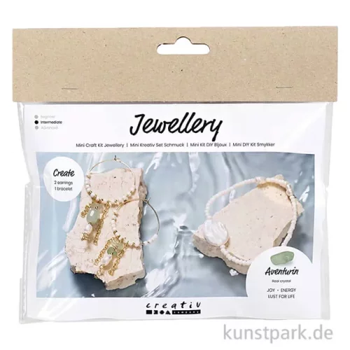 Artikelbild 1 des Artikels “Mini Bastelset Schmuck, Armband + Ohrringe mit Aventurin-Quarz “