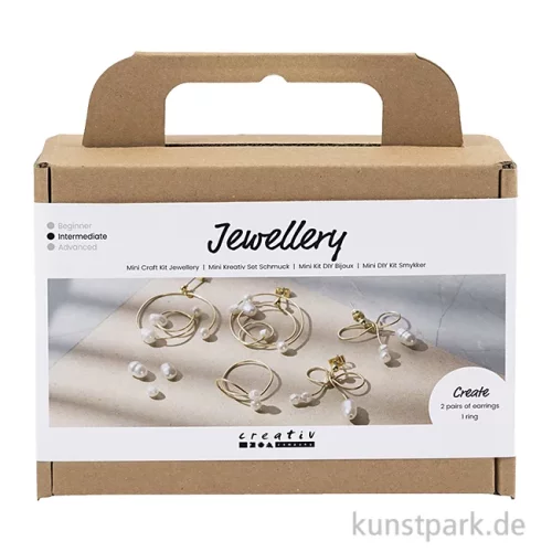Artikelbild 1 des Artikels “Mini Bastelset Schmuck, Drahtohrringe mit Wachsperlen, Vergoldet “