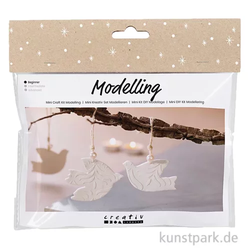 Artikelbild 1 des Artikels “Mini Bastelset - Tauben Anhänger Modellieren, Creme “