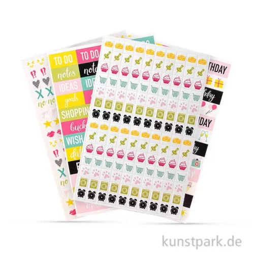 Artikelbild 1 des Artikels “My Planner - Sticker Worte und Icons - Happy, 4 Blatt sortiert “