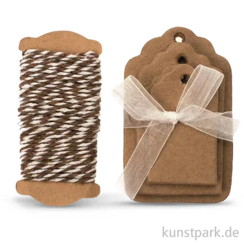 Artikelbild 1 des Artikels “Papier-Etiketten und Band, 15 Stk - Braun “
