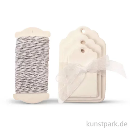 Artikelbild 1 des Artikels “Papier-Etiketten und Band, 15 Stk - Weiß “