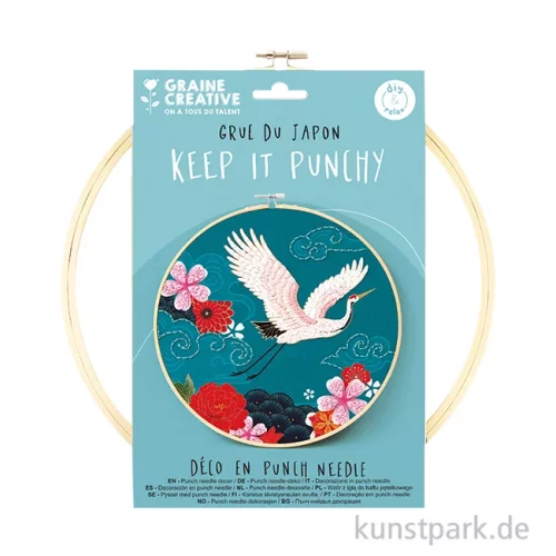 Artikelbild 1 des Artikels “Punch Needle Stickset - Japanischer Kranich, 25 cm “
