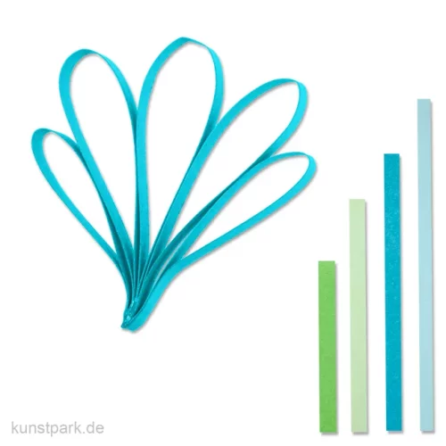 Artikelbild 1 des Artikels “Quillingstreifen - Blau-Grün, 100 Stück, 0,5 x 78 cm, 4 Farben sortiert “