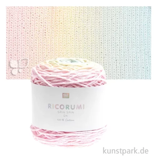 Artikelbild 1 des Artikels “Ricorumi Garn - Spin Spin dk, 100% Baumwolle, 50g, 115m Farbe | Pastel Rainbow“