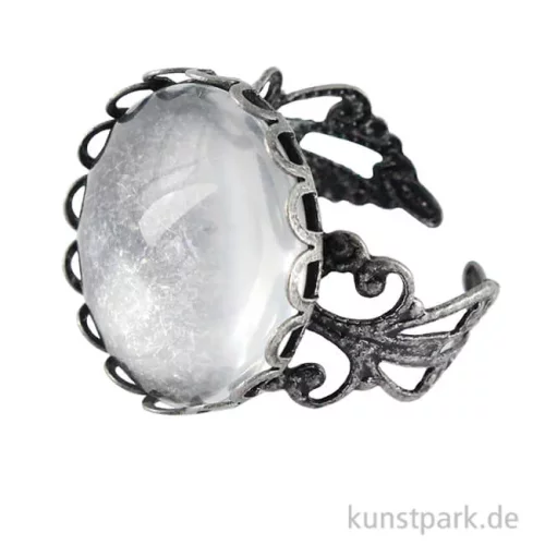 Artikelbild 1 des Artikels “Ring mit Zierrand Vintage Collection - Rund, Durchmesser 2 cm mit Cabochon Altsilber“