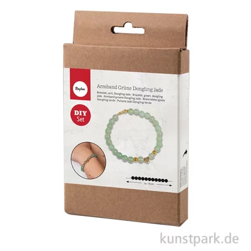 Artikelbild 1 des Artikels “Schmuck Bastelset - Armband, Halbedelsteinperlen, Grüne Dongling Jade “
