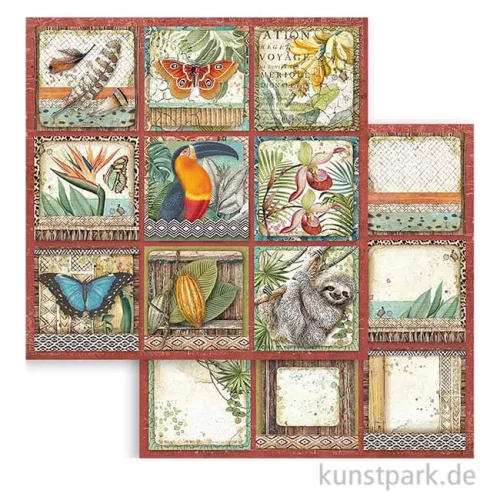 Artikelbild 1 des Artikels “Stamperia Scrappapier - Amazonia Square Tags, 30,5x30,5 cm “