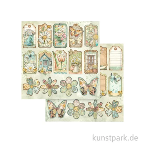 Artikelbild 1 des Artikels “Stamperia Scrappapier - Daisy Art Tags, 30,5 x 30,5 cm “