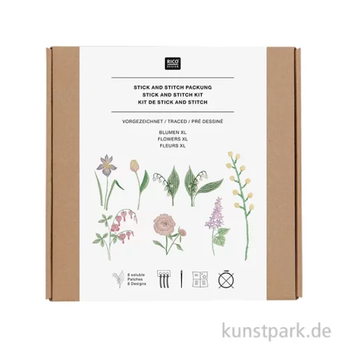 Artikelbild 1 des Artikels “Stickset - Blumen XL, 8 Designs, Stickvorlagen + Zubehör “