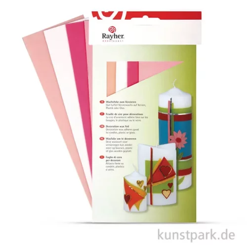 Artikelbild 1 des Artikels “Wachsfolie - Rosa-Töne, 20x6,5 cm, 4 Farben sortiert “