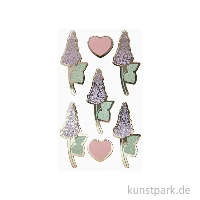 Artikelbild 2 des Artikels “3D Sticker - Flieder, Blumen, 7 Aufkleber “