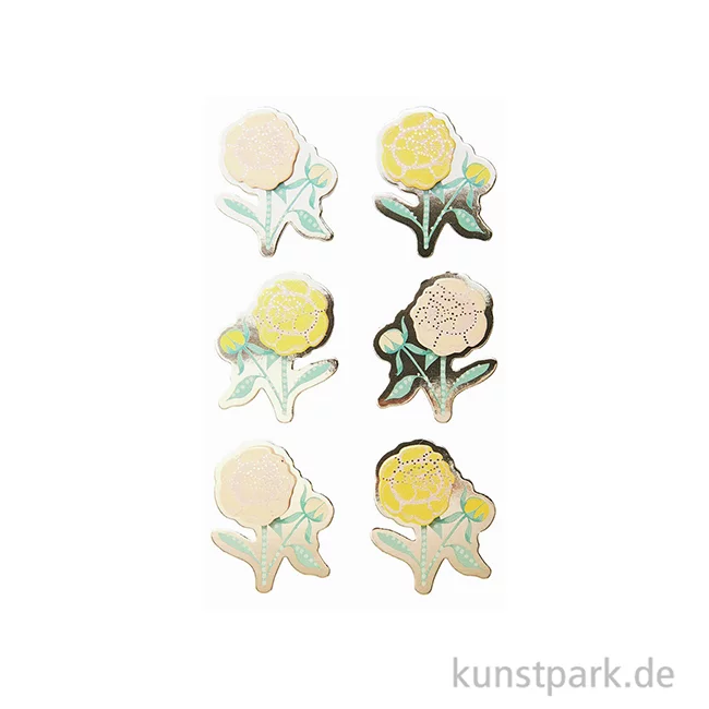 Artikelbild 2 des Artikels “3D Sticker - Pfingstrosen, Blumen, 6 Aufkleber “