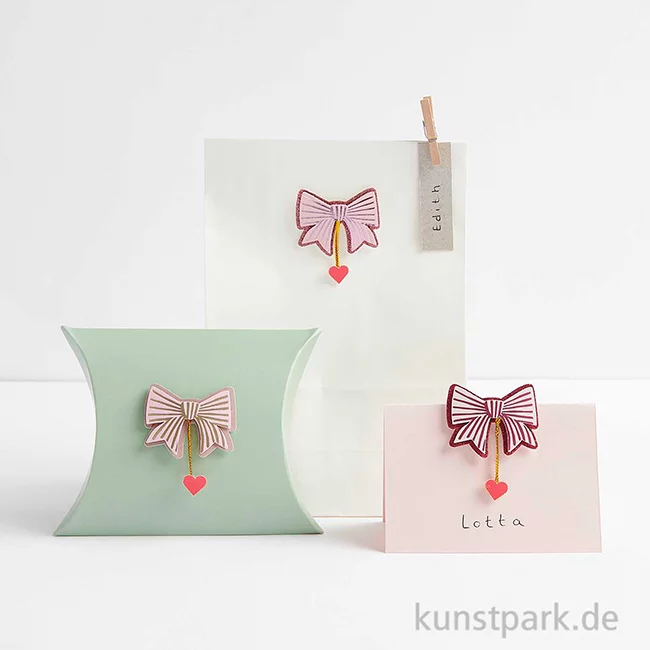 Artikelbild 2 des Artikels “3D Sticker - Schleifen mit Herzen, Mauve, 6 Aufkleber “