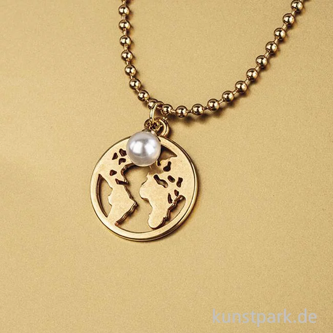 Artikelbild 2 des Artikels “Anhänger Metall - goldene Weltkarte, 2 Stück “