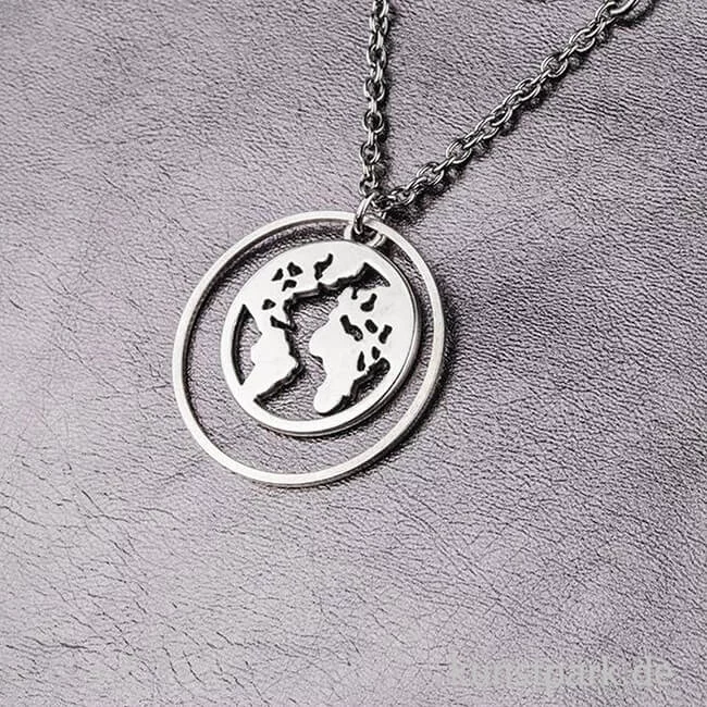 Artikelbild 2 des Artikels “Anhänger Metall - silberne Weltkarte, 2 Stück “