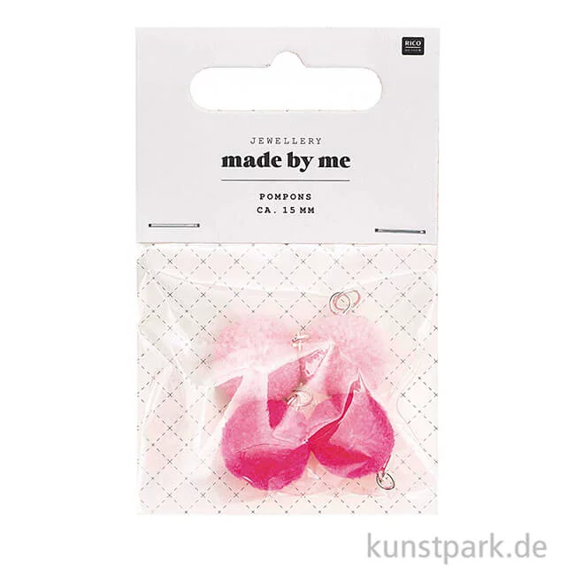 Artikelbild 2 des Artikels “Anhänger Mini Pompons - Neon Pink, 4er Set “