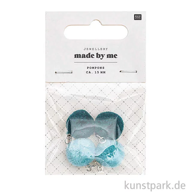Artikelbild 2 des Artikels “Anhänger Mini Pompons - Türkis, 4er Set “
