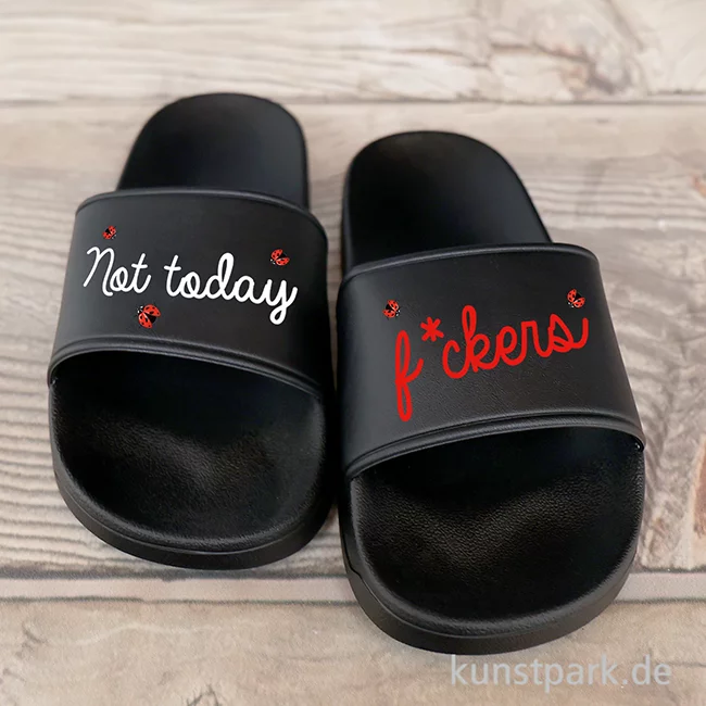 Artikelbild 2 des Artikels “Badelatschen, Schwarz, Bedruckt, Design, Not today “