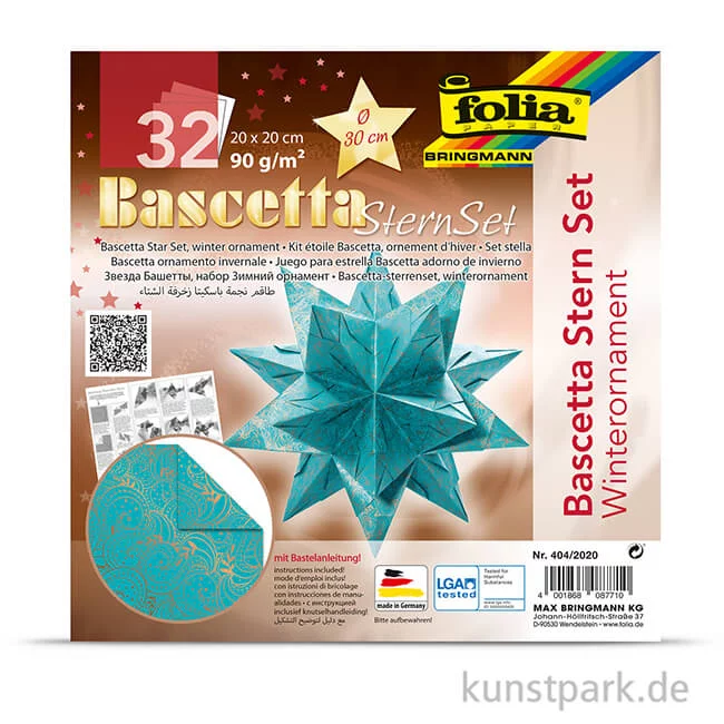 Artikelbild 2 des Artikels “Bascetta-Stern Bastelset - Türkis-Winterornament Kupfer, 90g 20 x 20 cm“