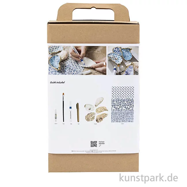 Artikelbild 2 des Artikels “Bastelset Decoupage, Austernschalen, Blau Weiß Gold “
