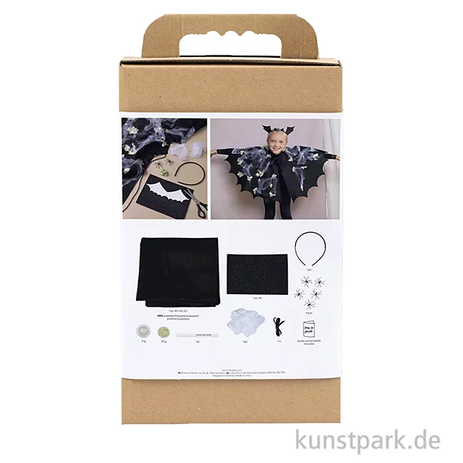 Artikelbild 2 des Artikels “Bastelset - Halloween Kostüm, Haarreif + Umhang, Fledermaus, Schwarz “