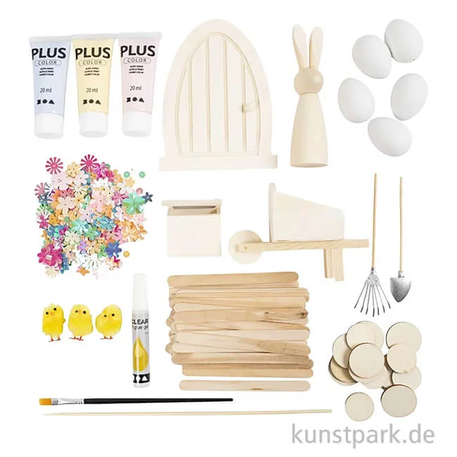Artikelbild 2 des Artikels “Bastelset Hasentür mit viel Zubehör, Pastellfarben “