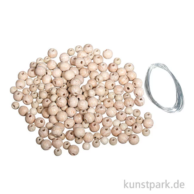 Artikelbild 2 des Artikels “Bastelset Holzperlen Sterne Classic, Material für 3 Perlensterne, 8 cm “