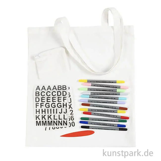 Artikelbild 2 des Artikels “Bastelset Textildekoration - Taschen, Stoffmalstifte + Zubehör “