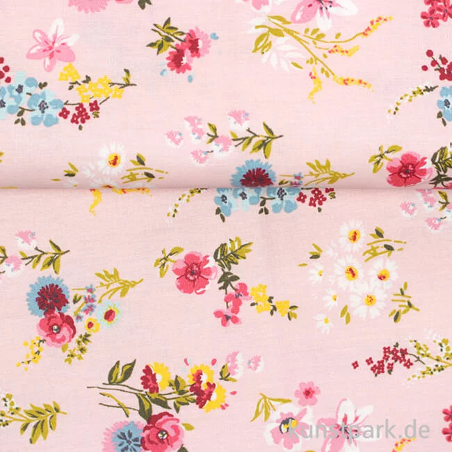 Artikelbild 2 des Artikels “Beschichteter Baumwollstoff - Blumen Rosa - 1 m x 1,5 m “