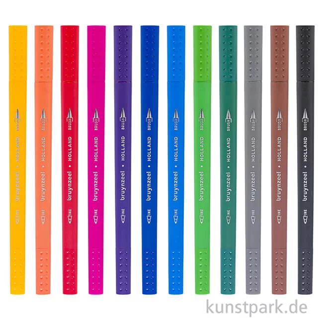 Artikelbild 2 des Artikels “Bruynzeel Fineliner Brush Pen Set mit 12 Farben im Kartonetui “