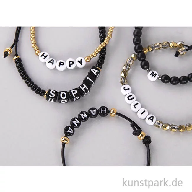 Artikelbild 2 des Artikels “Buchstaben-Perlen aus Kunststoff, Schwarz, 6 mm, 40 g “