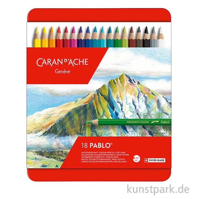 Artikelbild 2 des Artikels “Caran d'Ache Pablo Farbstifte Metalletui mit 18 Farben “
