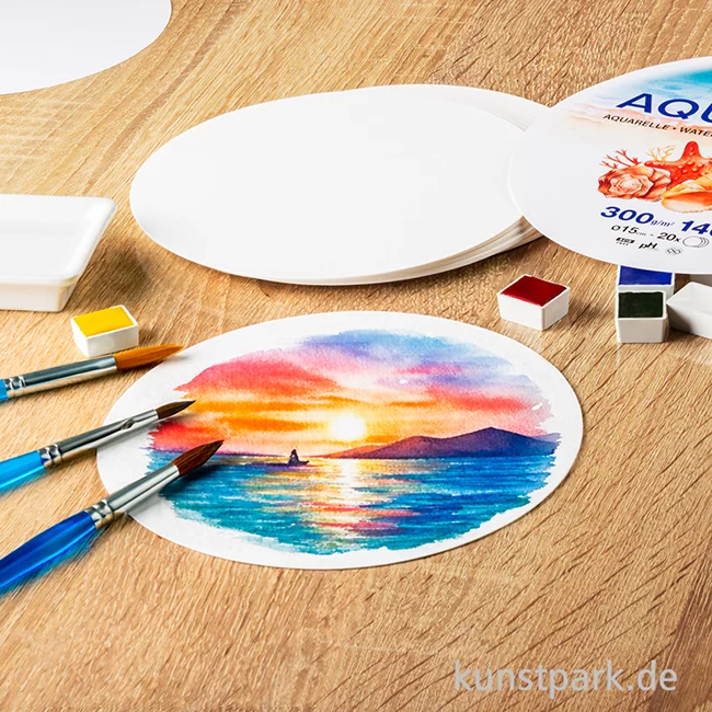 Artikelbild 2 des Artikels “Clairefontaine Aquapad Aquarellpapier, Rund, 15 cm, 20 Blatt, 300g “
