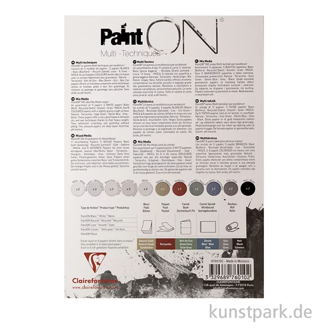 Artikelbild 2 des Artikels “Clairefontaine Paint'ON Papier, Mixed Media, MIX 11, 250g, 27 Blatt “