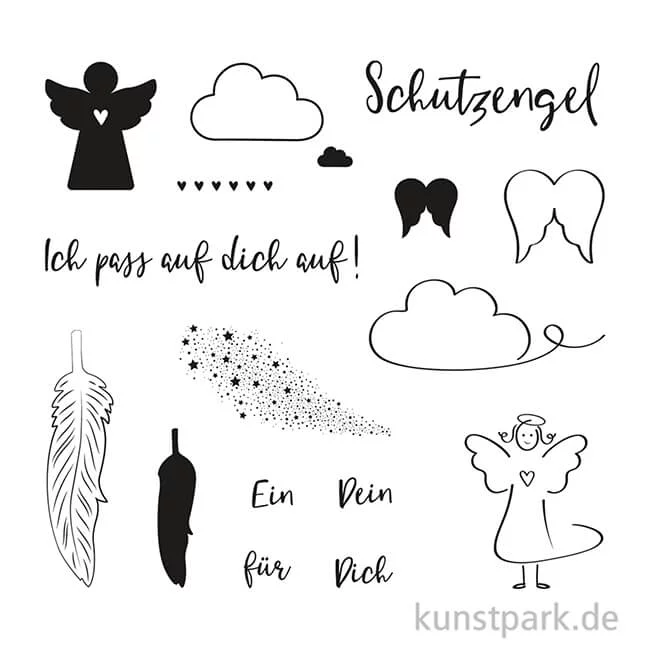 Artikelbild 2 des Artikels “Clear Stamps - Schutzengel, 102,5 x 97 mm, 16 Motive “