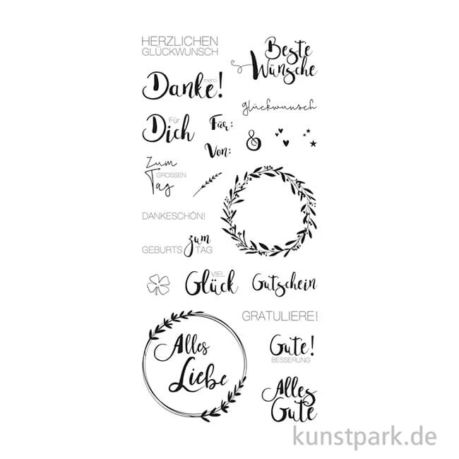 Artikelbild 2 des Artikels “Clear Stamps - Viele Wünsche, 97 x 205 mm, 22 Motive “