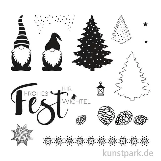 Artikelbild 2 des Artikels “Clear Stamps - Wichtelweihnacht, 102,5 x 97 mm, 14 Motive “