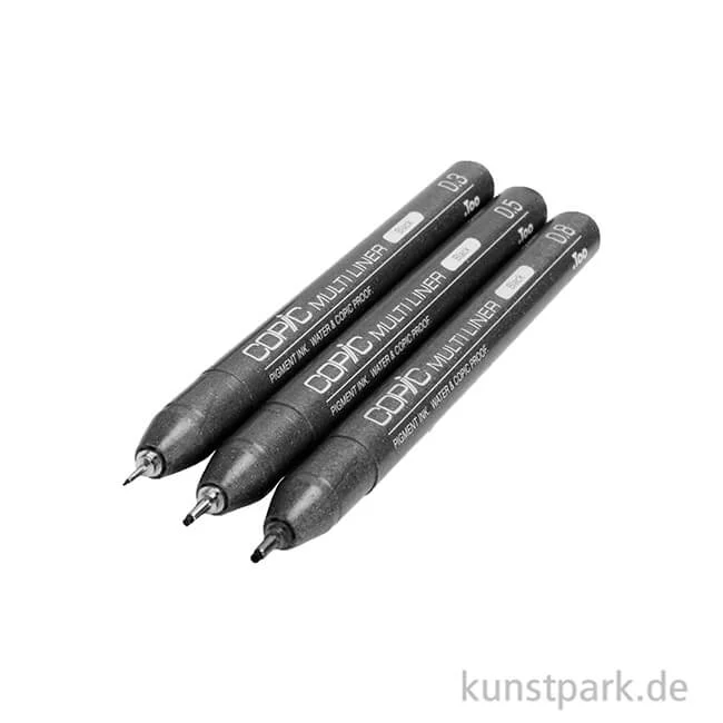 Artikelbild 2 des Artikels “COPIC Multiliner Set - Schwarz, 3 Strichstärken, 0,3-0,8 mm “