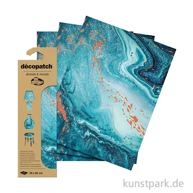 Artikelbild 2 des Artikels “DECOPATCH Papier 923 Marmor Gold-Türkis, 3 Stück “