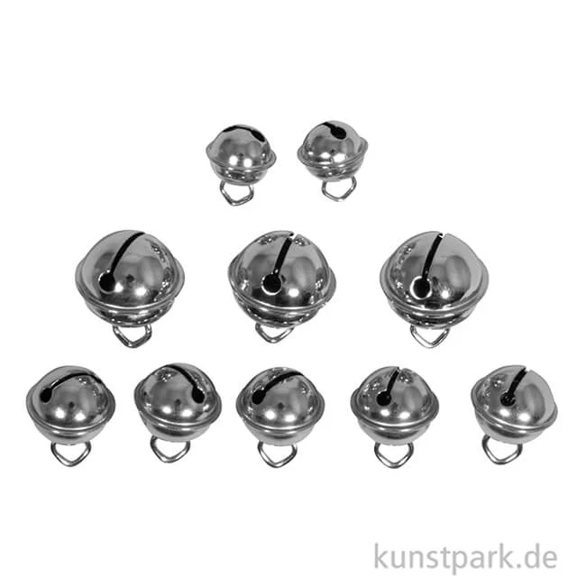 Artikelbild 2 des Artikels “Deko-Metallglöckchen zum Basteln, Silber, 11 / 15 / 19 mm, 10 Stück “