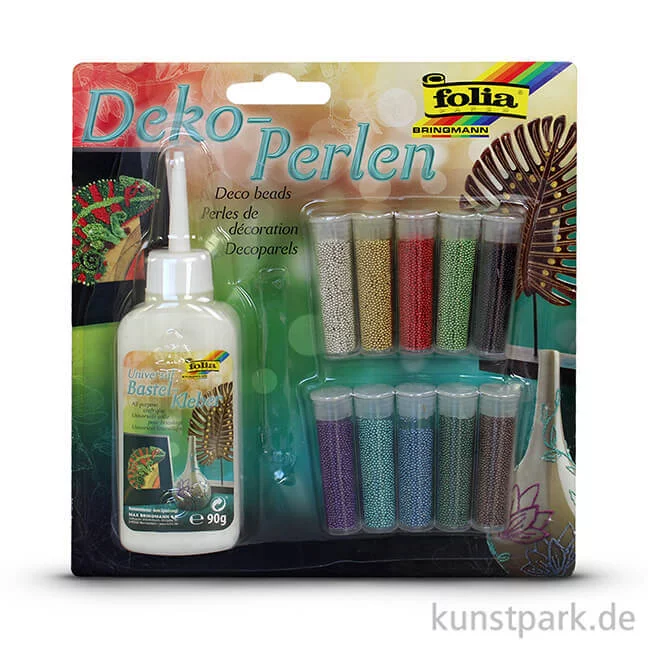 Artikelbild 2 des Artikels “Dekoperlen-Set, 10 Dosen sortiert, inklusive Kleber “